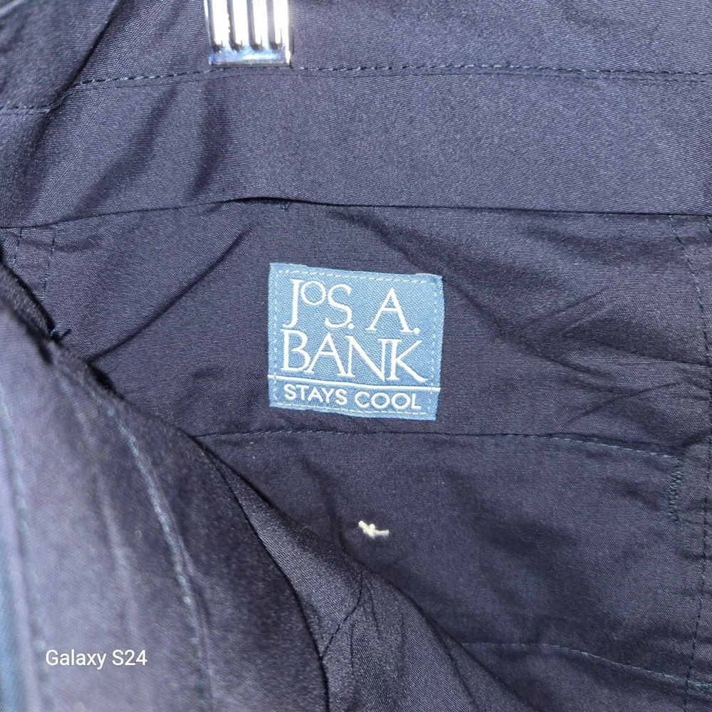 Jos A Bank Mens Dark Navy Stays Cool Dress Pants Size‎ 40x30 Pleated